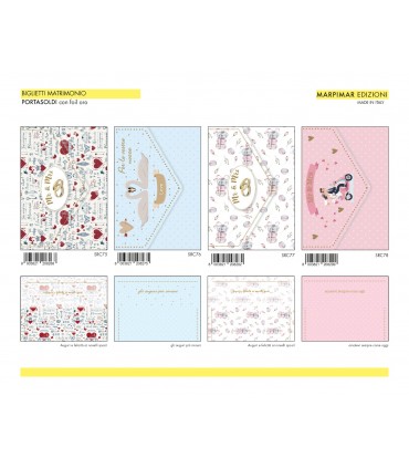 Biglietto Marpimar ANNIVERSARIO MATRIMONIO PORTA SOLDI CON FOIL ORO conf. 12 pz.