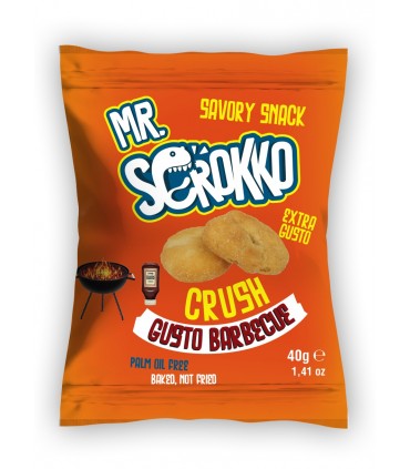 TARALLO MR.SCROKKO GUSTO BARBECUE PRODOTTO DA FORNO BUSTINA 40GR EXPO A BOCCA DI LUPO DA 30PZ