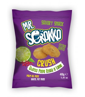 TARALLO MR.SCROKKO GUSTO PEPE ROSA E LIME PRODOTTO DA FORNO BUSTINA 40GR EXPO A BOCCA DI LUPO DA 30PZ