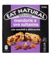 BARRETTA EAT NATURAL MANDORLE E UVA SULTANINA CON ARACHIDI E ALBICOCCHE CONF.3 PZ X 40GR