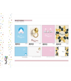 Biglietto Marpimar PASQUA CON GLITTER conf. 12 pz. assortiti