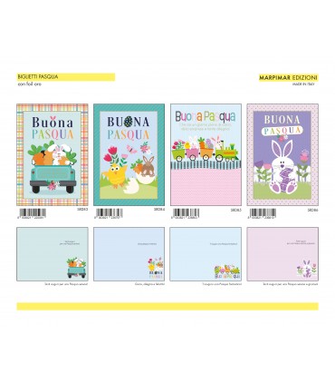 Biglietto Marpimar PASQUA CON FOIL ORO  CONF. 12 PZ. ASSORTITI