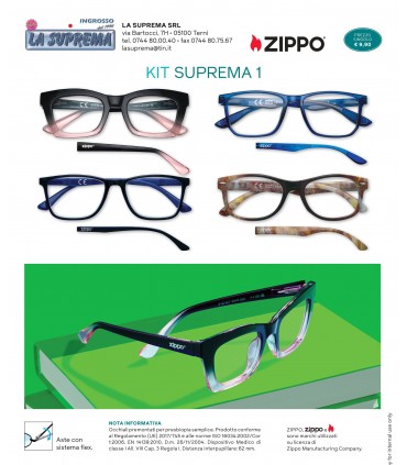 Ricarica Occhiali da Lettura  Zippo Mod. kit Suprema 1 da 4 pz. Diottria + 1.00