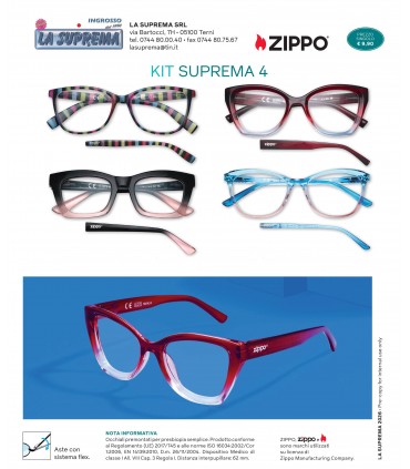 Ricarica Occhiali da Lettura  Zippo kit  Suprema 4 da 4 pz. Diottria + 3.50