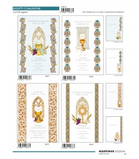 Biglietto Marpimar COMUNIONE CON FOIL argento CONF. 12 PZ. ASSORTITI