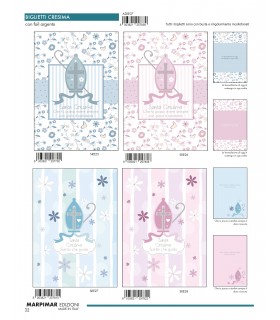 BIGLIETTO Marpimar CRESIMA CON FOIL ARGENTO CONF. 12 PZ. ASSORTITI