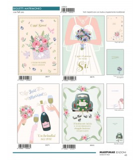 BIGLIETTO Marpimar MATRIMONIO CON FOIL ORO CONF. 12 PZ. ASSORTITI