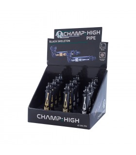 Pipette champ high black scheletro in metallo e plastica L.8 cm. assortiti in 2 colori Expo da 12 pz.