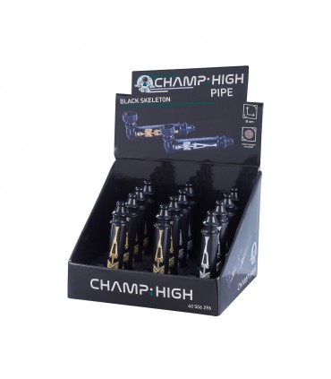 Pipette champ high black scheletro in metallo e plastica L.8 cm. assortiti in 2 colori Expo da 12 pz.