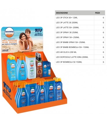 EXPO DA BANCO SOLARI LEOCREMA DA 60 PZ. ASSORTITI + OMAGGIO 12PZ. LIP STICK LEOCREMA IN PRENOTAZIONE C/O DAL 13/4/26