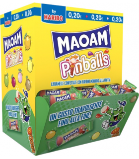 MAOAM PINBALLS HARIBO CARAMELLE CONFETTATE CON RIPIENO MORBIDO ALLA FRUTTA CONF. DA 100 PZ.