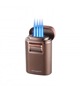 Accendino Elettronico silver match QUADRUPLA FIAMMA TURBO JET per Sigari Confezionato in Elegante scatola da regalo
