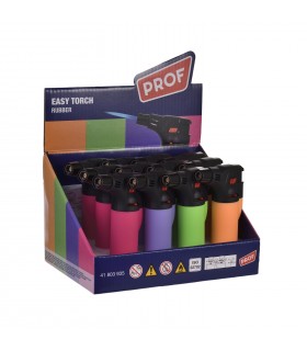 Accendino ELETTRONICO Prof EASY TORCH TURBO blueflame conf. 12 pz. assortito con 4 colori