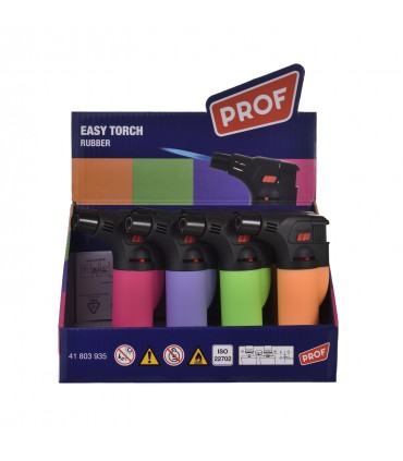 Accendino ELETTRONICO Prof EASY TORCH TURBO blueflame conf. 12 pz. assortito con 4 colori