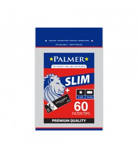 Filtri PALMER SLIM 6MM L.15 MM IN BUSTINA + CARTINA CORTA NERA CONF. 34 BUSTINE