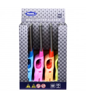 ACCENDIGAS ELETTRONICO ATOMIC BBQ MOD.ALESSIA L.27CM CONF. DA 16 PZ. ASSORTITO CON 4 COLORI