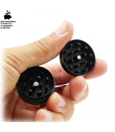 ATOMIC KIT FUMATORE PIPETTA METALLICA MINI GRINDER IN PLASTICA CON 5 RETINE