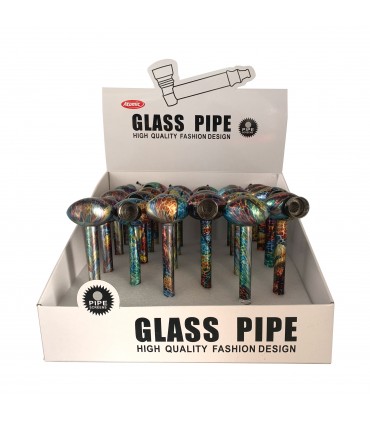 Pipette ATOMIC in VETRO DALI DA 14CM fantasie assortite expo da 24 pz.