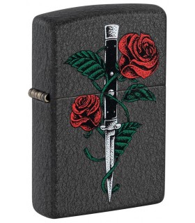 ZIPPO ROSE DAGGER TATTOO