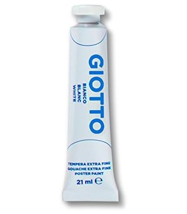 Scatola tempere Giotto da 6pz. tubetto 21ml colore 01 bianco