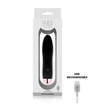 DOLCE VITA VIBRATORE IN SILICONE CON 7 VELOCITA DI VIBRAZIONE RICARICABILE