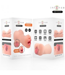 MASTURBATORE A DOPPIO FORO BOCCA E VAGINA  IN TPE LUNGHEZZA INSERIBILE 15CM