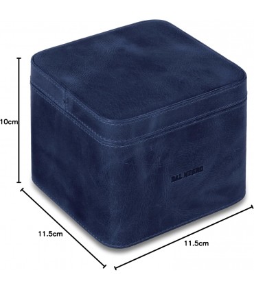 cubo Portatoscanelli Dal Negro Interno in Legno e Rivestito in Vera Pelle Colore blu