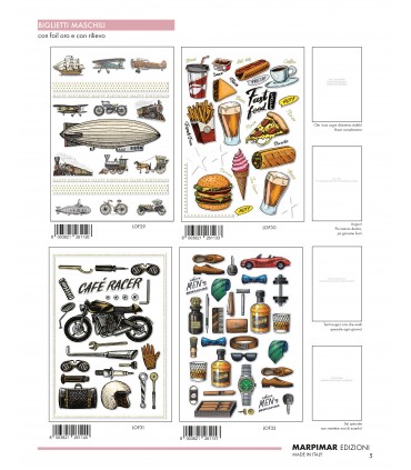 Biglietti MARPIMAR Buon Compleanno MASCHILI CON RILIEVO Conf.12 pz. assortiti