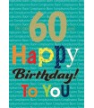 Biglietti MARPIMAR Buon Compleanno 60 ANNI CON FOIL OLOGRAFICO Conf.6 pz.