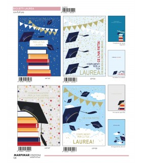 Biglietti MARPIMAR LAUREA CON FOIL ORO CONF. 12 PZ. ASSORTITI