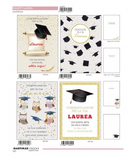 Biglietti MARPIMAR LAUREA CON FOIL ORO CONF. 12 PZ. ASSORTITI