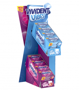 VIVIDENT VIBES SOFT GUM 2 GUSTI PEPPERMINT-SOURBERRY S/Z EXPO DA 32 ASTUCCI