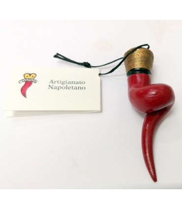 Corno a Spirale in Caramica Rosso H.7 cm Realizzato e dipinto a mano