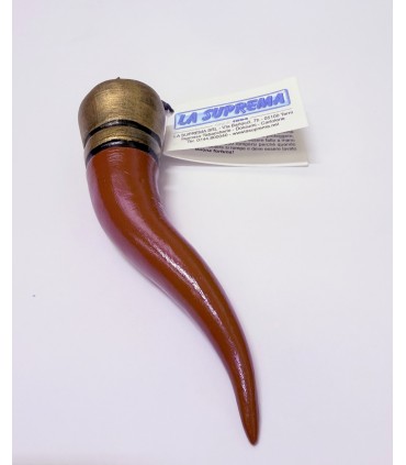 Corno MEDIO in TERRACOTTA Rosso H.11 cm Realizzato e dipinto a mano IN ELEGANTE SCATOLA DA REGALO
