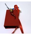 Corno PICCOLO in TERRACOTTA Rosso H.3.5 cm Realizzato e dipinto a mano IN ELEGANTE SCATOLA DA REGALO