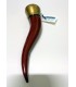 Corno GRANDE in TERRACOTTA Rosso H.17 cm Realizzato e dipinto a mano IN ELEGANTE SCATOLA DA REGALO