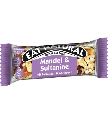 BARRETTA EAT NATURAL MANDORLE E UVA SULTANINA CON ARACHIDI E ALBICOCCHE CONF.3 PZ X 40GR 03/05/2026