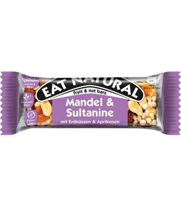 BARRETTA EAT NATURAL MANDORLE E UVA SULTANINA CON ARACHIDI E ALBICOCCHE CONF.12 PZ X 40GR SCADENZA 03/05/2026