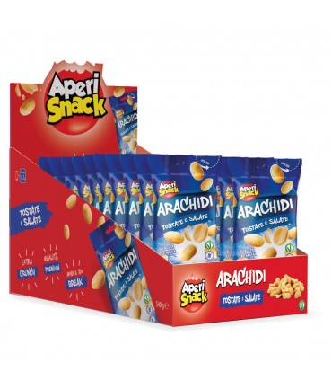 ARACHIDI TOSTATI E SALATI APERISNACK B-FRUIT BUSTINA 30g CONF. 18 PZ.