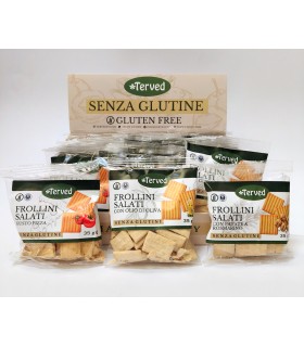 FROLLINI ARTIGIANALI TERVED SALATI SENZA GLUTINE 35G. EXPO DA 21PZ. ASSORTITO CON 3 GUSTI