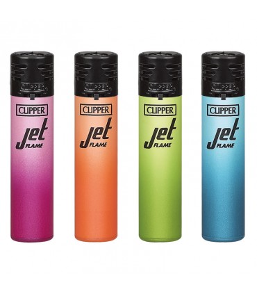 Accendino Clipper Large jet Soft touch fluo GRAD conf. 48 pz. assortiti con 4 colori