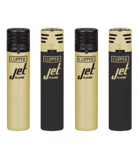Accendino Clipper Large jet Soft BLACK&GOLD conf. 48 pz.assortiti con 4 colori