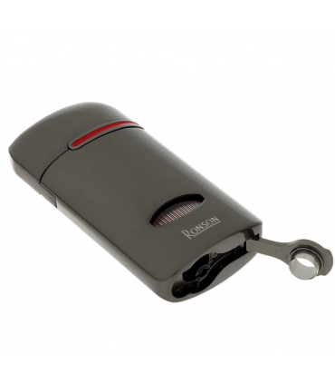Accendino per sigaro RONSON MISTRAL FEN GUN METAL JET FLAME IN UNA ELEGANTE SCATOLA DA REGALO