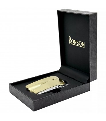 Accendino RONSON PREMIER VARAFLAME GOLD CLASSIC  IN UNA ELEGANTE SCATOLA DA REGALO
