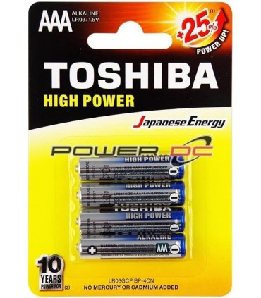Toshiba Ministilo Alkalina high power 4pz Confezione da 12 blister
