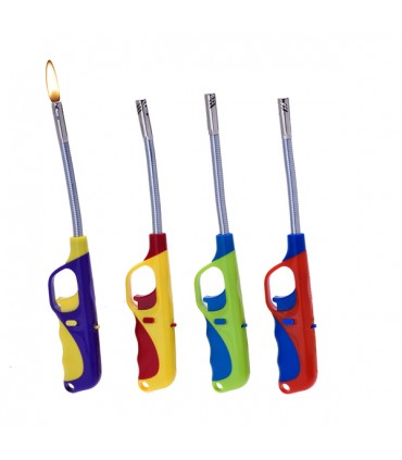 ACCENDIGAS ELETTRONICO PROF BICOLOR mod.FLEX H.25CM CONF. DA 20 PZ. ASSORTITO CON 4 COLORI