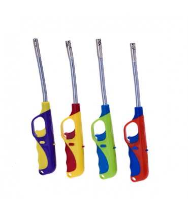 ACCENDIGAS ELETTRONICO PROF BICOLOR mod.FLEX H.25CM CONF. DA 20 PZ. ASSORTITO CON 4 COLORI