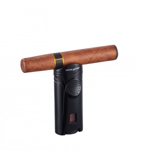 Accendino Elettronico silver match IN METALLO Turbo jet per Sigari Confezionato in Elegante scatola da regalo