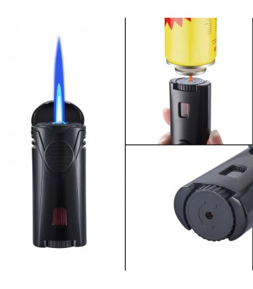 Accendino Elettronico silver match IN METALLO Turbo jet per Sigari Confezionato in Elegante scatola da regalo