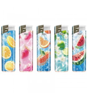 Accendino ELETTRONICO Atomic FRUITS conf. 50 pz. assortito con 5 grafiche